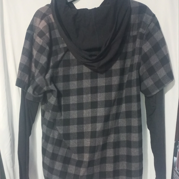 Hooded Checker Button-up - Picture 2 of 3